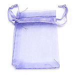 Jewelry Pouches Bags Organza translucent purple 100/