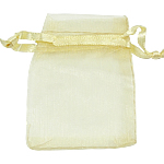 Jewelry Pouches Bags, Organza, translucent, yellow, 50x70mm, 100/