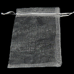 Jewelry Pouches Bags, Organza, Rectangle, clear, 100x120mm, 100PCs/Bag, Sold By Bag