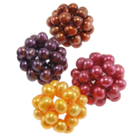 Ball Cluster Tenyésztett gyöngy Gyöngyök, Édesvízi gyöngy, Kerek, kevert színek, 24mm, 5PC-k/Bag, Által értékesített Bag