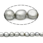 Bulvių išauginti gėlavandenių perlų karoliukai, Gėlo vandens perlų, Bulvė, natūralus, pilkas, Įvertinimas, 11-12mm, Skylė:Apytiksliai 0.8mm, Parduota už 15 Inch Strand