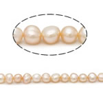 Bulvių išauginti gėlavandenių perlų karoliukai, Gėlo vandens perlų, Bulvė, natūralus, rožinis, Įvertinimas, 8-9mm, Skylė:Apytiksliai 0.8mm, Parduota už 15 Inch Strand