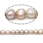 Bulvių išauginti gėlavandenių perlų karoliukai, Gėlo vandens perlų, Bulvė, natūralus, rožinis, Įvertinimas A., 8-9mm, Skylė:Apytiksliai 0.8mm, Parduota už 15 Inch Strand