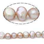Bulvių išauginti gėlavandenių perlų karoliukai, Gėlo vandens perlų, Bulvė, natūralus, rožinis, Įvertinimas A., 9-10mm, Skylė:Apytiksliai 0.8mm, Parduota už 15 Inch Strand