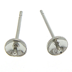 Brass Earring Stud Component platinum color plated nickel lead & cadmium free 4mm Sold By Lot