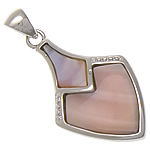 Natural Pink Shell Pendants with Brass Teardrop platinum color plated pink nickel lead & cadmium free approx Approx Sold By PC