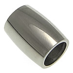 Perles de tube en acier inoxydable, tube rond, couleur originale, 12x9mm, Trou:Environ 6mm, 50PC/lot, Vendu par lot