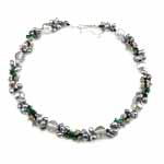 Krystal ferskvand perle halskæde, Ferskvandsperle, med Krystal & Glas Seed Beads, messing lås, Oval, naturlig, 121mm, 5-7mm, Solgt Per 16.5 inch Strand