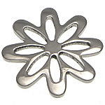 Stainless Steel priključak, Nehrđajući čelik, Cvijet, za više petlje, izvorna boja, 20x20x1.50mm, 30računala/Lot, Prodano By Lot