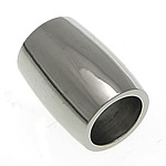 Granos del tubo de acero inoxidable, Tambor, color original, 12x9mm, agujero:aproximado 6mm, 50PCs/Grupo, Vendido por Grupo