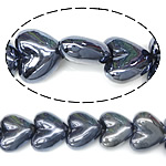 Perlmuttartige Porzellan Perlen, Herz, tiefblau, 20-21x17-18x9-10mm, Bohrung:ca. 2.5mm, 200PCs/Tasche, verkauft von Tasche
