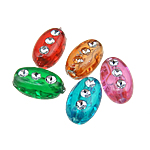 Silver Accent Acrylic Beads Oval mixed colors Approx 1.5mm Sold By Bag