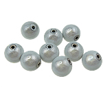 Perles miracles acryliques, Acrylique, Rond, argent mat, 14mm, Trou:Environ 2.5mm, 335PC/sac, Vendu par sac