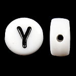 Alphabet Acrylic Beads Coin white Approx 0.5mm 3600- Sold By Bag