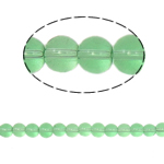 Contas de Cristal Redonda, Roda, maçã verde, 6mm, Buraco:Aprox 1.5mm, comprimento 12 inchaltura, 10vertentespraia/Bag, vendido por Bag