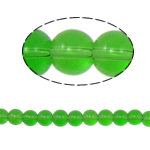 Perles de cristal rondes , vert fougère, 8mm, Trou:Environ 1.5mm, Longueur 12 pouce, 10Strandstoron/sac, Vendu par sac