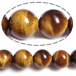 Tiger Eye Beads, Runde, naturlig, 12mm, Hole:Ca. 1.2mm, Længde 15 inch, 5Strands/Lot, Solgt af Lot