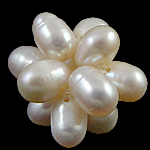 Míč clusteru perlový korálky, Sladkovodní Pearl, Kolo, bílý, 18-28mm, Prodáno By PC