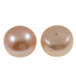 Pola bušenih Kulturan Slatkovodni Pearl perle, Kupola, prirodan, roze, ocjena AA, 13-14mm, Rupa:Približno 0.8mm, 10Parovi/Torba, Prodano By Torba
