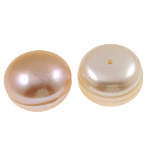 Metà forato coltivate in acqua dolce Perla, perla d'acquadolce coltivata naturalmente, Cupola, naturale, mezzo foro, rosa, AAA Grade, 12-13mm, Foro:Appross. 0.8mm, 11Pairspaio/borsa, Venduto da borsa