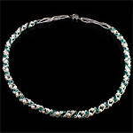 Crystal Sladkovodní Pearl náhrdelník, s Krystal & Skleněné perličky, železo spona, Kolo, přírodní, 4-5mm, Prodáno za 22 inch Strand