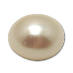 Cultured No Hole Freshwater Pearl Beads, white, 11-12mm, Sold By Pair