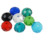 Rondell Kristallperlen, Kristall, gemischte Farben, 8x6mm, Bohrung:ca. 1mm, 500PCs/Tasche, verkauft von Tasche