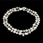 天然淡水真珠のネックレス, 天然有核フレッシュウォーターパール, グレードA, 9-10mm, で販売される 約 32 インチ ストランド