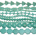 Turquoise Kralen, Natuurlijke Turquoise, gemengd, 8-35mm, Gat:Ca 0.5-2mm, Lengte 15 inch, Verkocht door KG