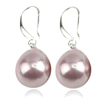 South Sea Shell Earring brass earring hook Teardrop pink Sold By Pair