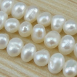 Bulvių išauginti gėlavandenių perlų karoliukai, Gėlo vandens perlų, Bulvė, natūralus, baltas, Įvertinimas A., 3-4mm, Skylė:Apytiksliai 0.8mm, Parduota už 15 Inch Strand