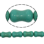 Χάντρες Turquoise, Συνθετικό Τυρκουάζ, Μπαμπού, πράσινος, 14x8mm, Τρύπα:Περίπου 1mm, Περίπου 30PCs/Strand, Sold Per Περίπου 15 inch Strand
