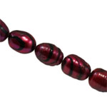 Riso coltivato in perla d'acqua dolce, perla d'acquadolce coltivata naturalmente, naturale, rosso, grado A, 8-9mm, Foro:Appross. 0.8mm, Venduto per 11.5 pollice filo