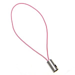 Mobile Phone Strap Lariat Nylon Cord with Brass platinum color plated pink nickel lead & cadmium free 0.80mm Length Approx 1.96 Inch Sold By Lot