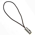 Mobile Phone Strap Lariat Nylon Cord with Brass platinum color plated brown nickel lead & cadmium free 0.80mm Length Approx 1.96 Inch Sold By Lot