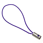 Mobile Phone Strap Lariat Nylon Cord with Brass platinum color plated purple nickel lead & cadmium free 0.80mm Length Approx 1.96 Inch Sold By Lot