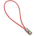 Colgante Móvil, cordón de nylon, con metal, chapado en color de platina, Rojo, libre de níquel, plomo & cadmio, 0.80mm, longitud aproximado 1.96 Inch, 1000Strandsfilamento/Grupo, Vendido por Grupo