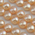Perles nacres de culture d'eau douce demi percées , perle d'eau douce cultivée, Rond, naturel, semi-foré, rose, 10-10.5mm, Trou:Environ 0.5mm, 27pairescouple/lot, Vendu par lot