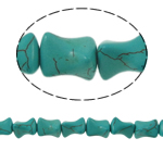 Perles turquoises, turquoise synthétique, pepite, vert, 14.50x10mm, Trou:Environ 1mm, Environ 30PC/brin, Vendu par Environ 15 pouce brin