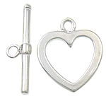 Brass Toggle Clasp Heart platinum color plated single-strand nickel lead & cadmium free Approx 2 1.8mm Sold By Lot