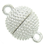 Zinc Alloy Magnetic Clasp Drum silver color plated single-strand nickel lead & cadmium free Approx 1.8mm Sold By Bag