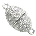 Zinc Alloy Magnetic Clasp Oval platinum color plated single-strand nickel lead & cadmium free Approx 2.2mm Sold By Bag