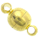 Fermoir magnétique en laiton, Rond, Placage de couleur d'or, à un fil, protéger l'environnement, sans nickel, plomb et cadmium, 6mm, Trou:Environ 1.8mm, 200PC/sac, Vendu par sac