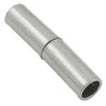 Messing Magnetverschluss, Zylinder, Platinfarbe platiniert, frei von Nickel, Blei & Kadmium, 18x4mm, Bohrung:ca. 3mm, 300PCs/Tasche, verkauft von Tasche