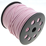 Ull Cord, Velveteen Cord, med plast slid, dubbelsidig, rosa, 2.50x1.50mm, Längd 100 Yard, Säljs av PC