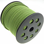 Uld Cord, Velveteen Cord, med plast spole, dobbeltsidet, grøn, 2.50x1.50mm, Længde 100 Yard, Solgt af PC