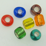 Rocalla de Cristal, Rocallas de vidrio, Tubo Esférico, color mixto, 2x3mm, agujero:aproximado 1mm, Vendido por Bolsa