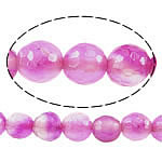 Natürliche Rosa Achat Perlen, rund, facettierte, 6mm, Bohrung:ca. 1mm, Länge ca. 15 ZollInch, 5SträngeStrang/Menge, verkauft von Menge