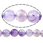 Perles agates violet naturelles, agate pourpre, Rond, facettes, 10mm, Trou:Environ 1.3mm, Longueur Environ 14.5 pouce, 5Strandstoron/lot, Vendu par lot