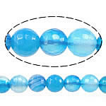 Perle Agate bleue naturelle, Rond, facettes, bleu, 6mm, Trou:Environ 1mm, Longueur Environ 15 pouce, 5Strandstoron/lot, Vendu par lot